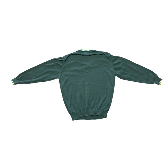 Lacoste Sweater Mens Large 7 Green Crest V Neck Jumper Preppy Pullover - Picture 5 of 5